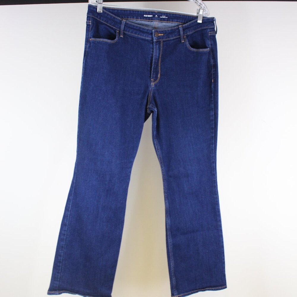 Old Navy WOW Mid Rise Bootcut Jeans 16 Short Dark Wash Stretch Denim Classic Fit